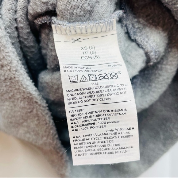 OLD Navy Active Grey Dolman Sleeve Fleece Funnel Neck Sweatshirt Thumb Holes - Picture 7 of 8